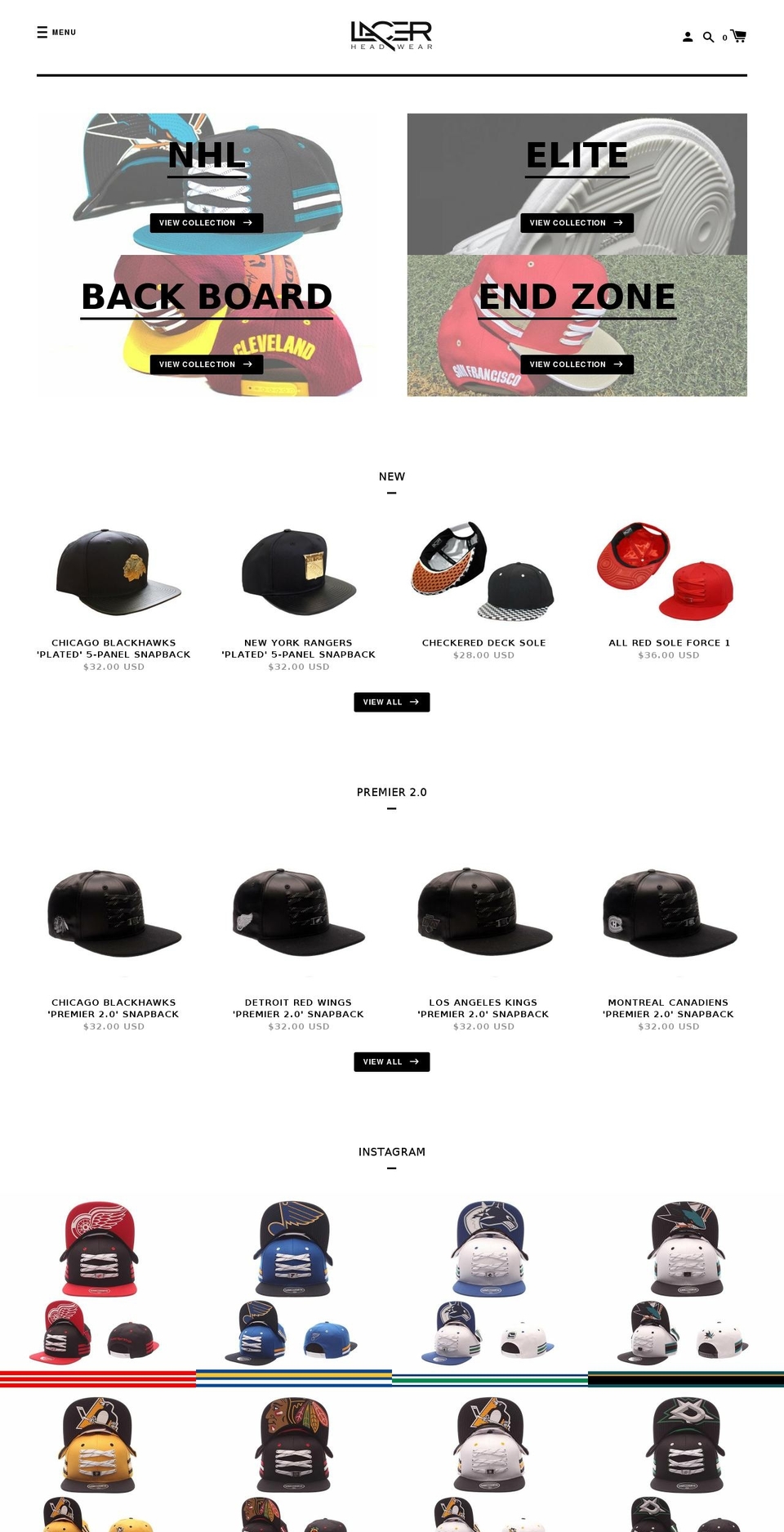 lacerheadwear.com shopify website screenshot