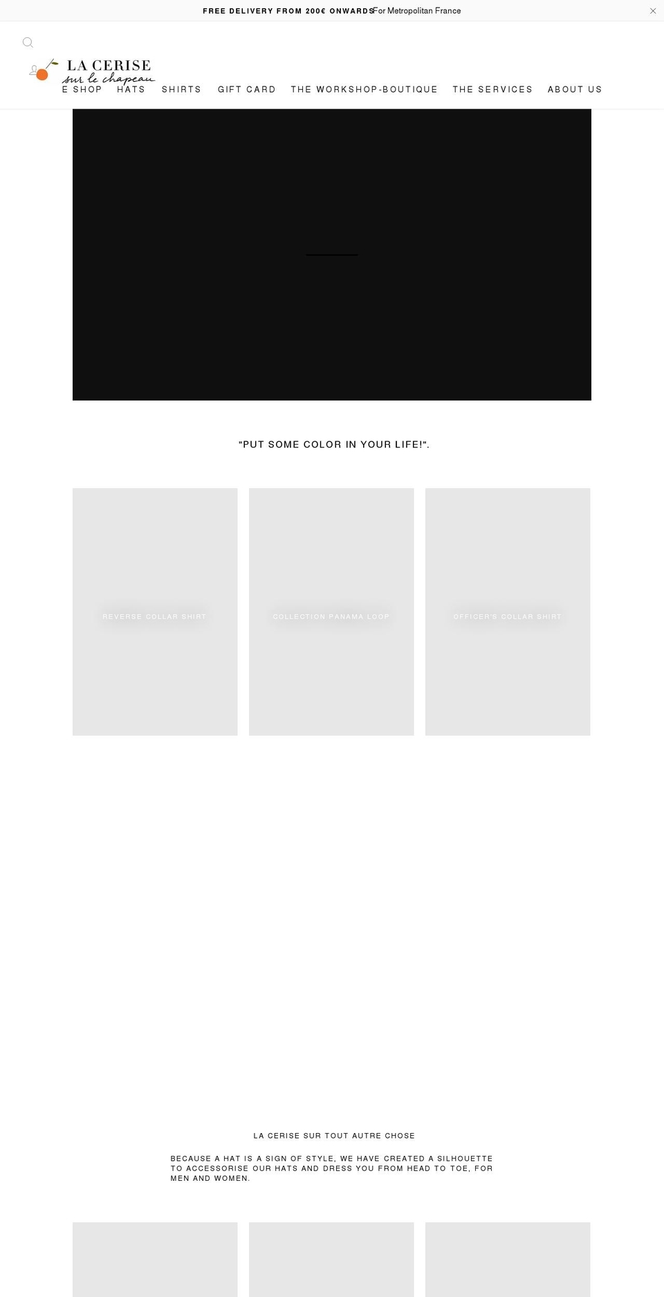 lacerisesurlechapeau.com shopify website screenshot