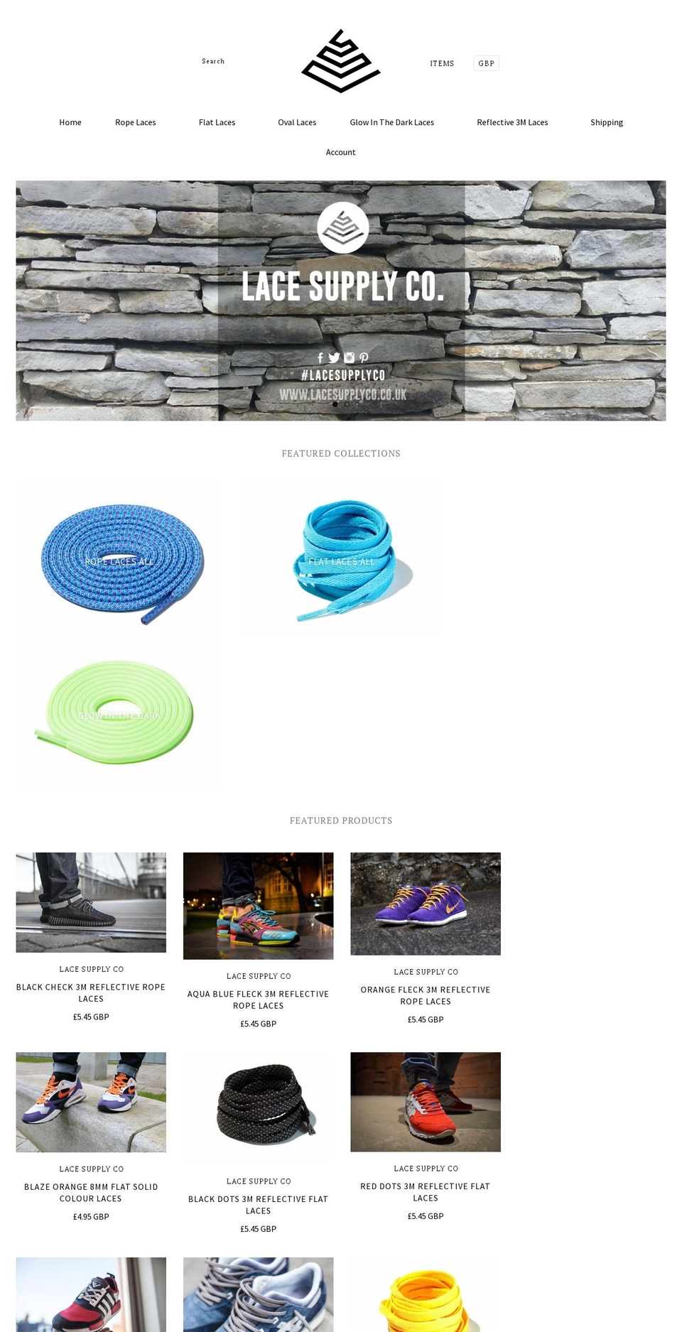 lacesupplyco.co.uk shopify website screenshot