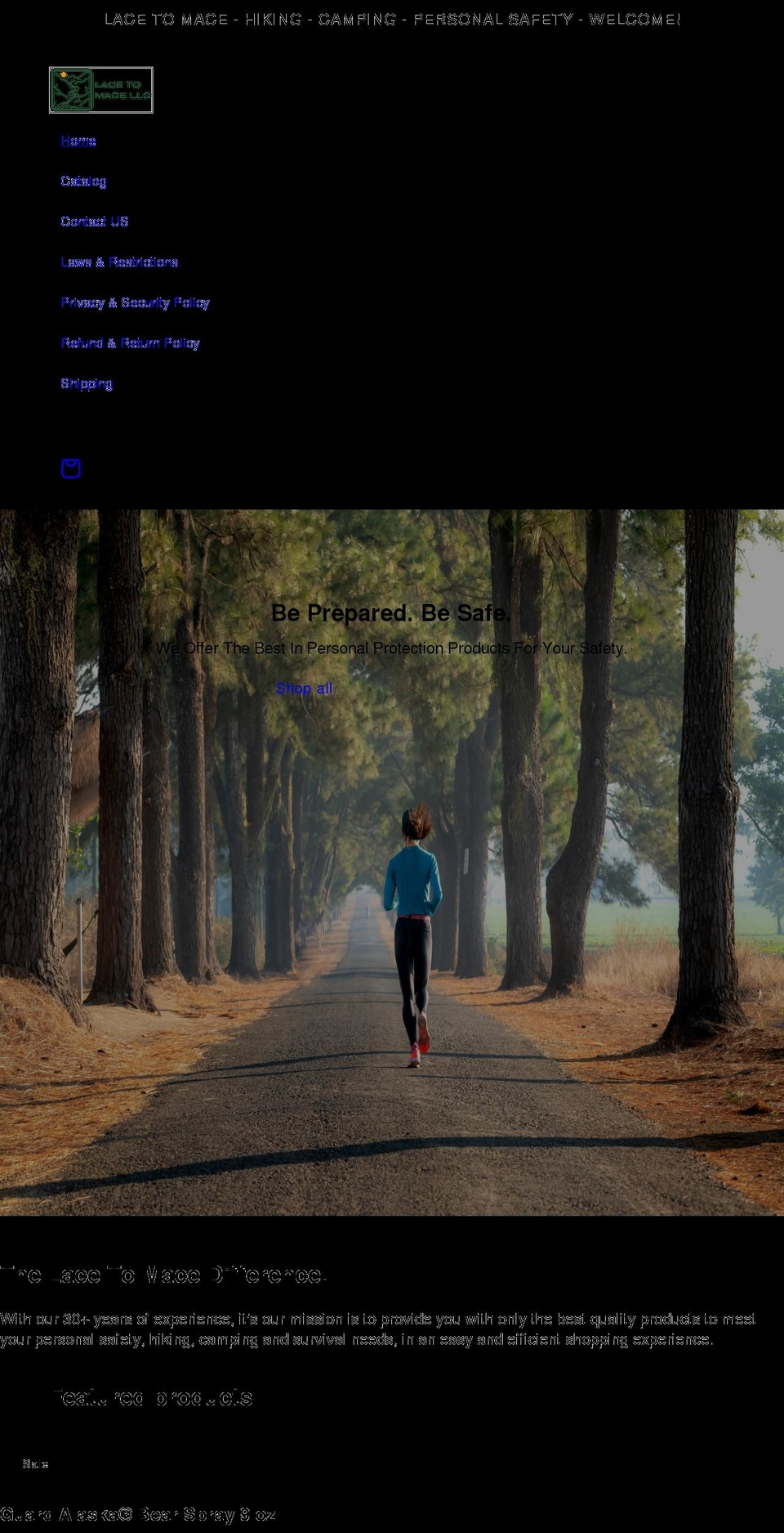 lacetomace.com shopify website screenshot