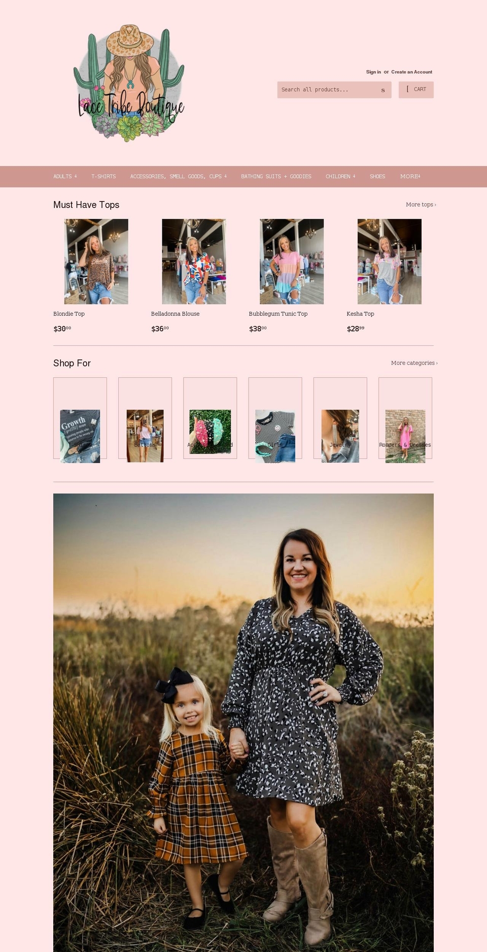 lacetribeboutique.com shopify website screenshot