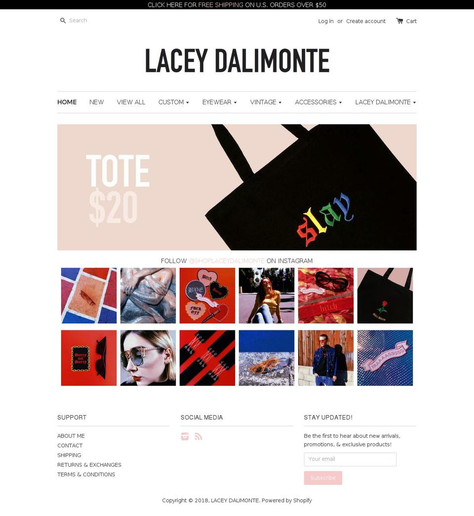 laceydalimonte.com shopify website screenshot