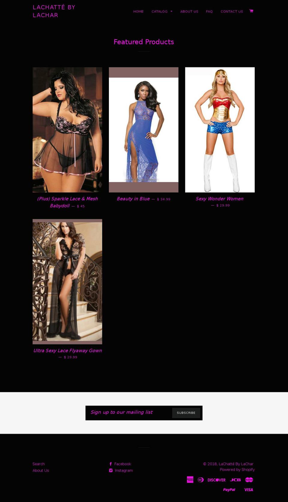 lachattebylachar.com — Shopify storefront screenshot