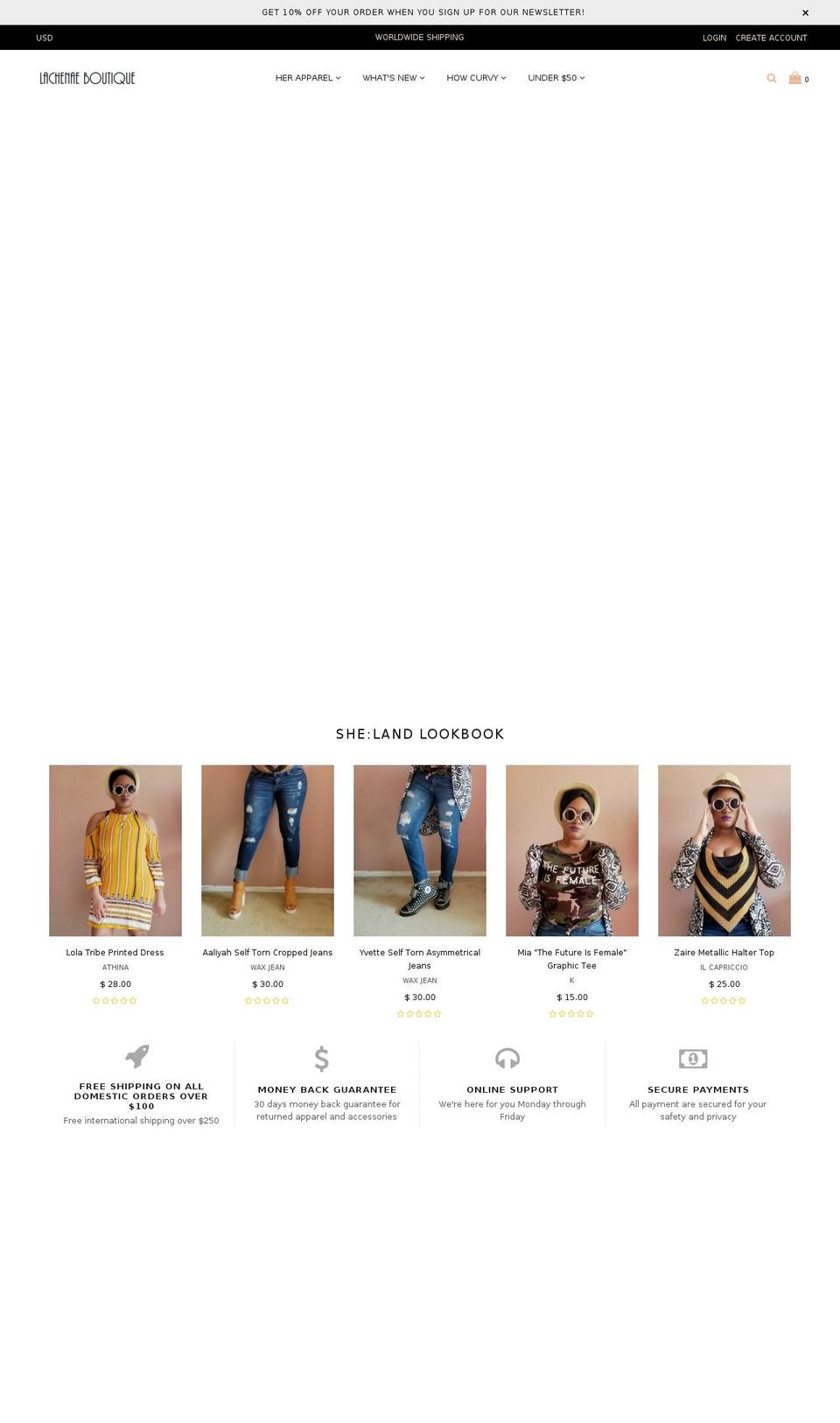 belle Shopify theme site example lachenaeboutique.com