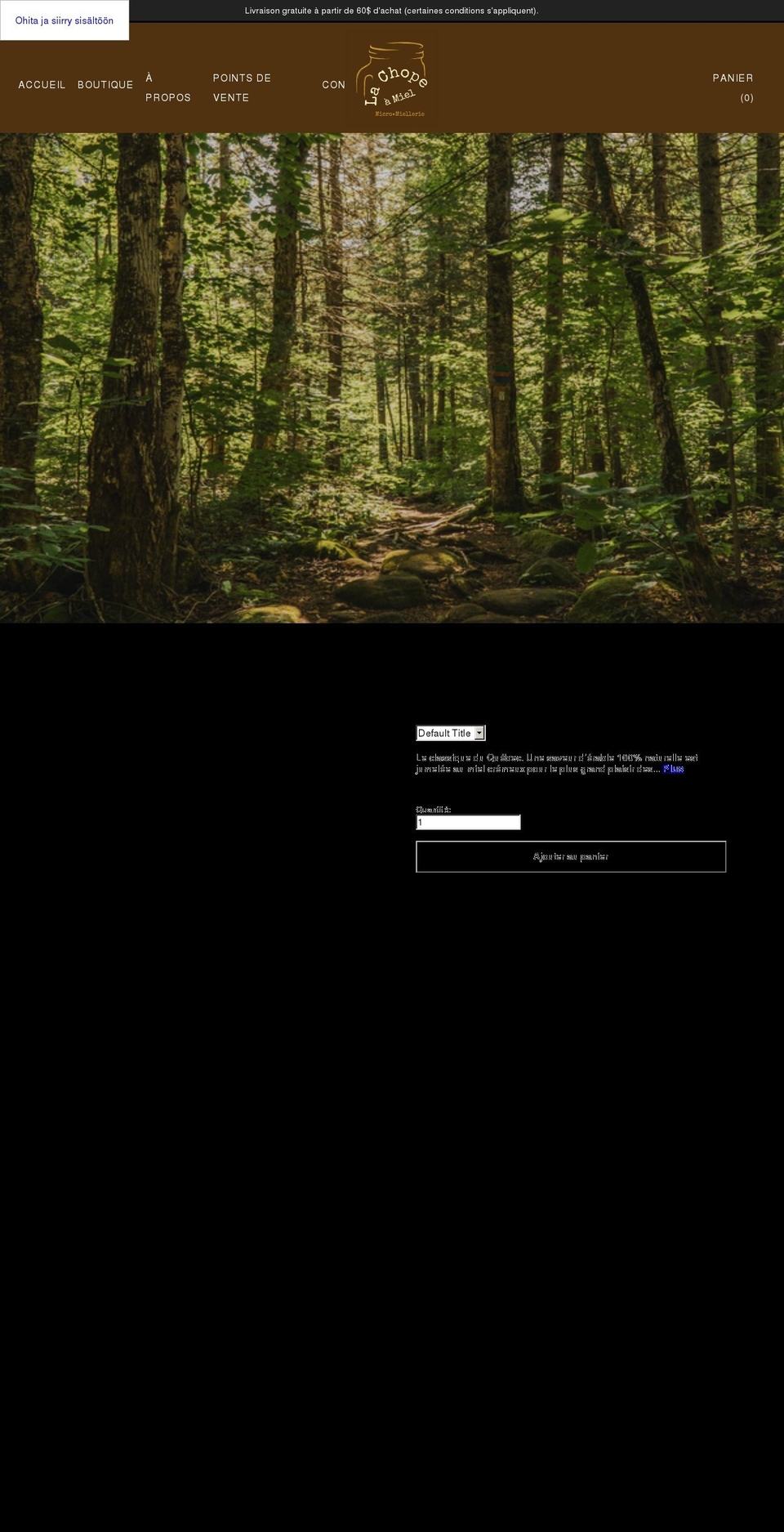 lachopeamiel.com shopify website screenshot