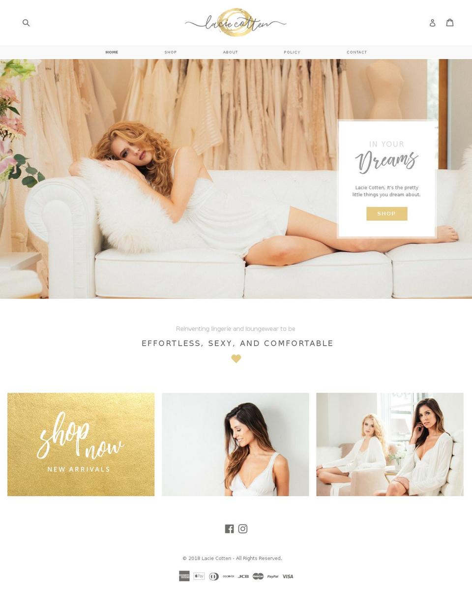 laciecotten.com — Shopify storefront screenshot