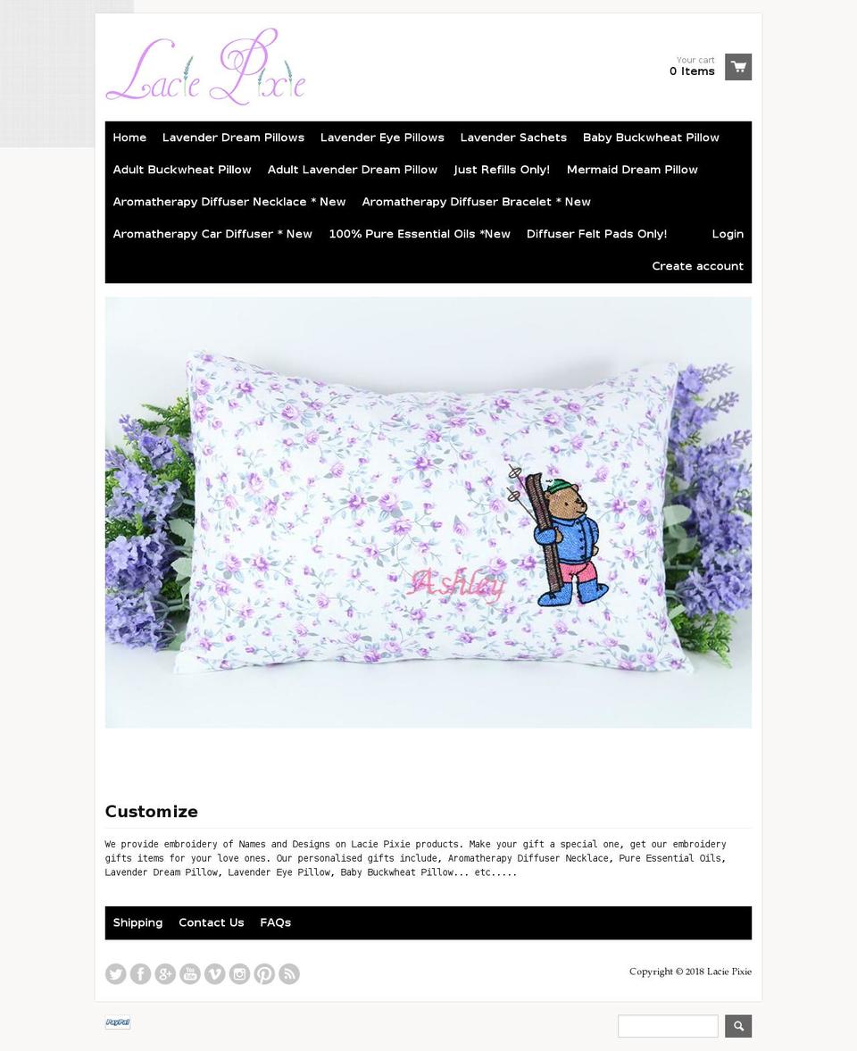 laciepixie.com — Shopify storefront screenshot
