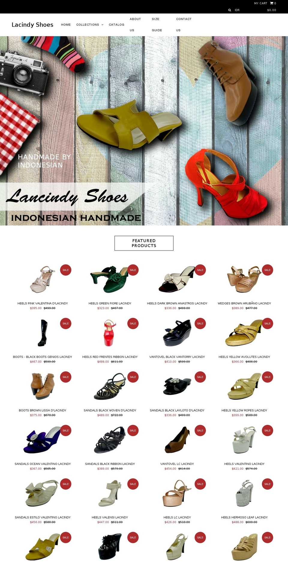 lacindyshoes.com — Shopify storefront screenshot