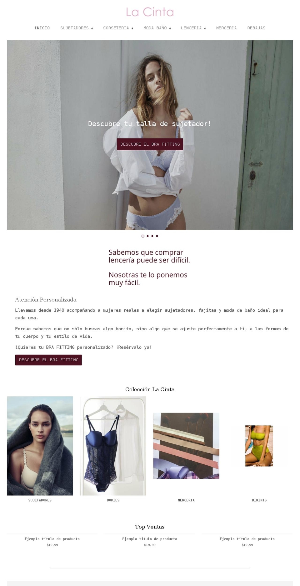 lacintalenceria.com shopify website screenshot