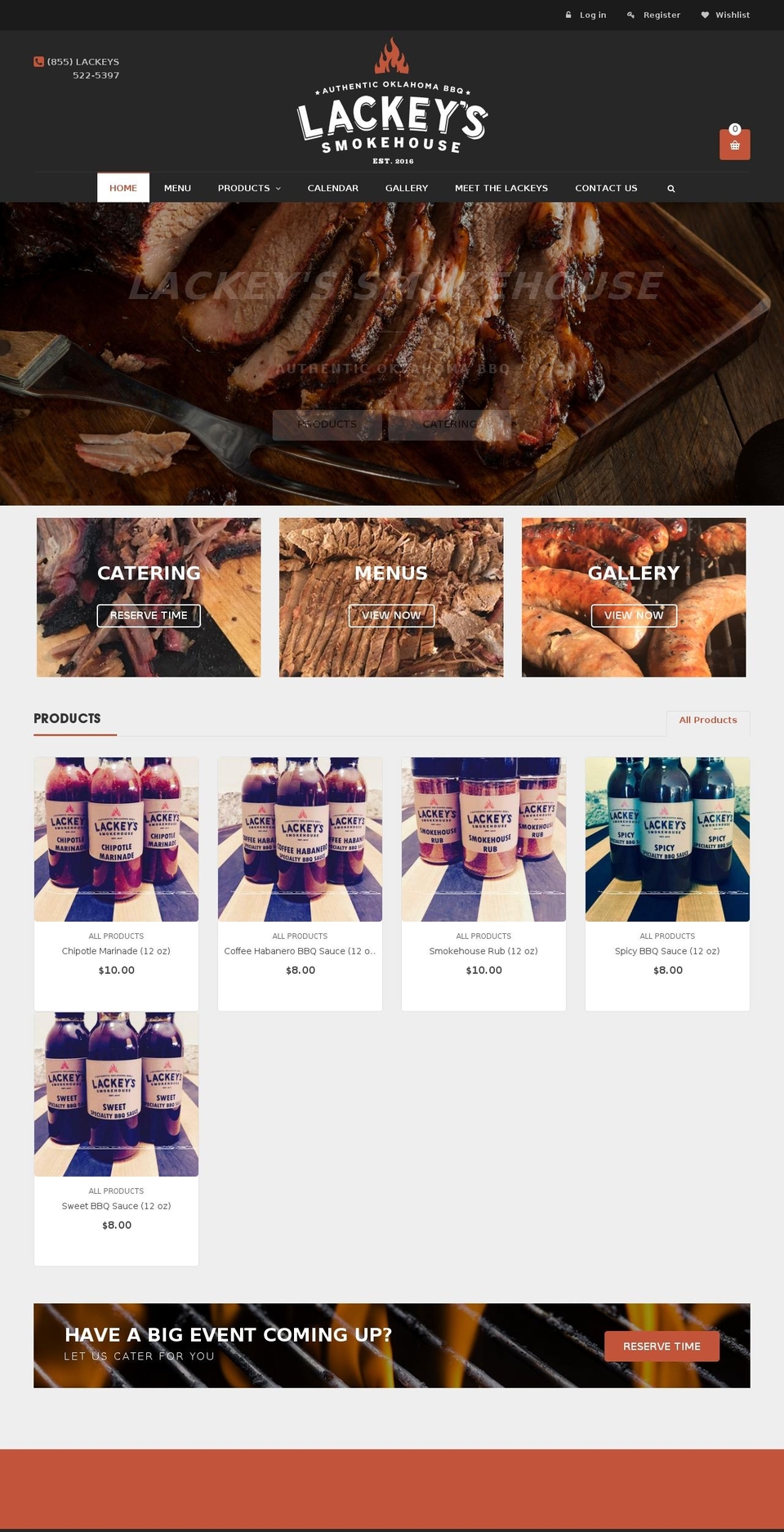 lackeyssmokehouse.com shopify website screenshot
