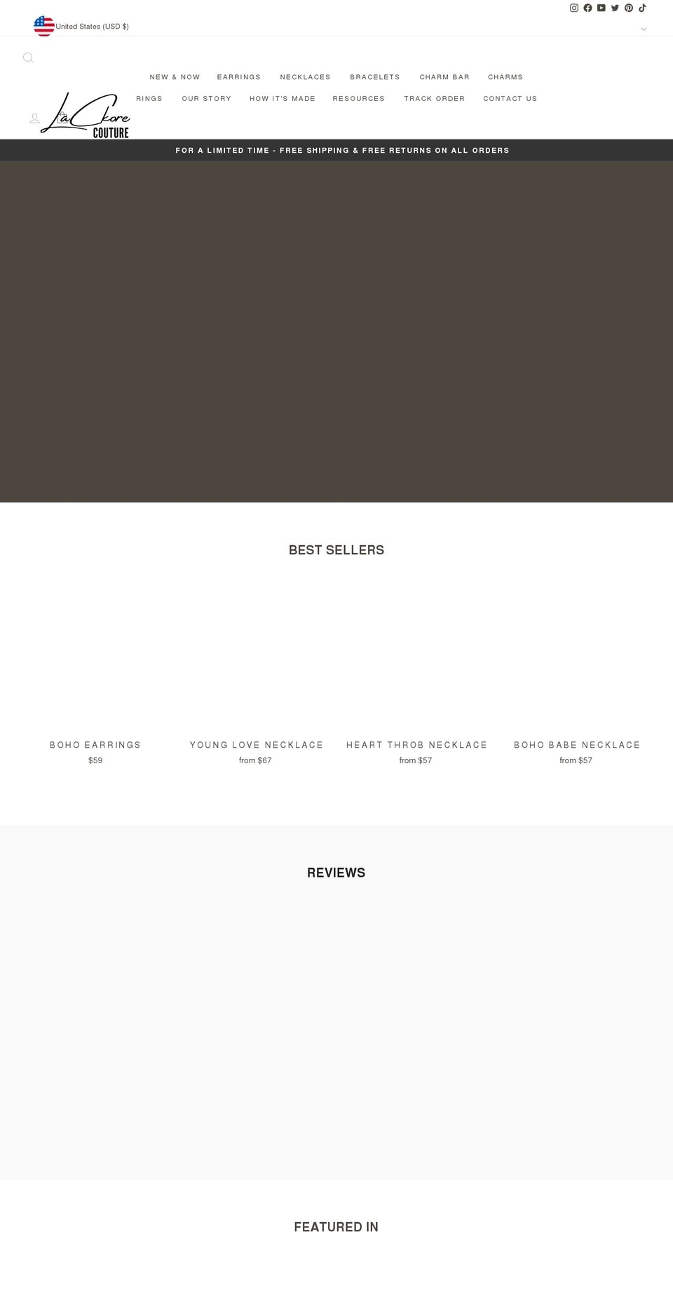 lackorecouture.com shopify website screenshot