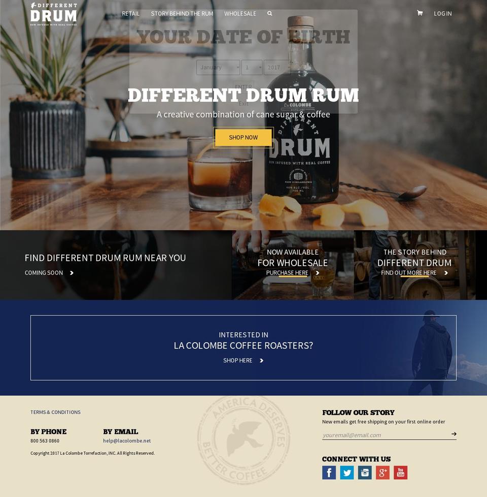 lacolombedistilling.com shopify website screenshot