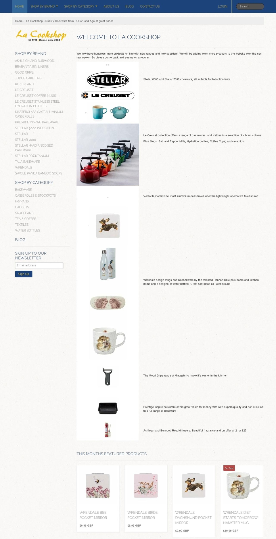 Lucid One Shopify theme site example lacookshop.co.uk