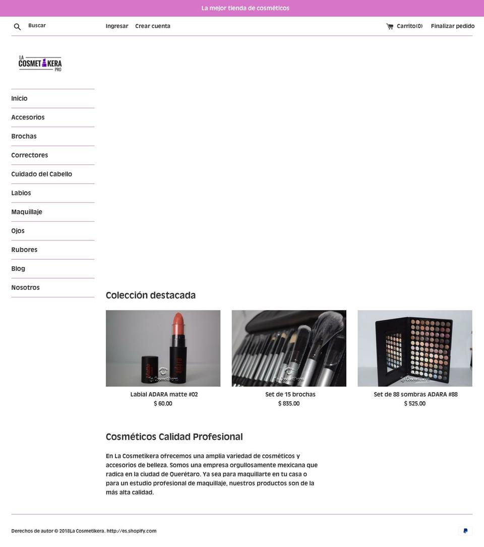 lacosmetikera.com — Shopify storefront screenshot