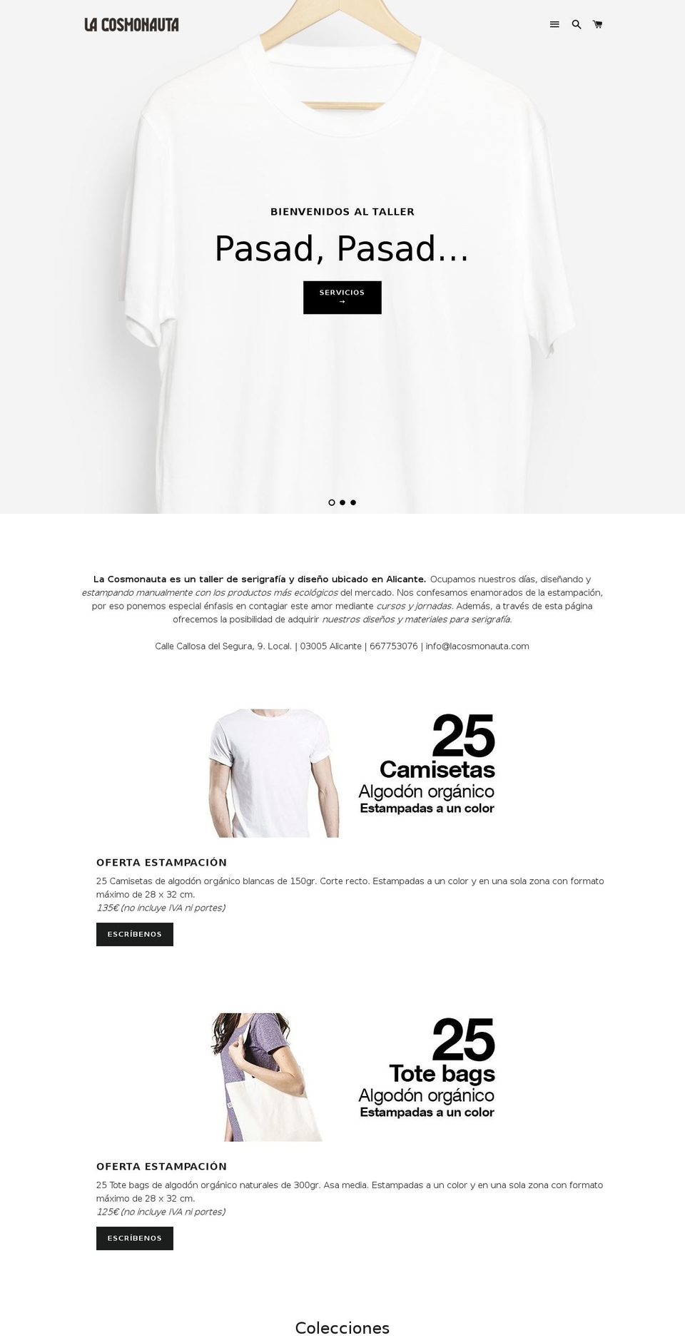 lacosmonauta.com shopify website screenshot