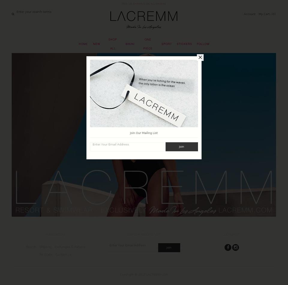 lacremm.com shopify website screenshot
