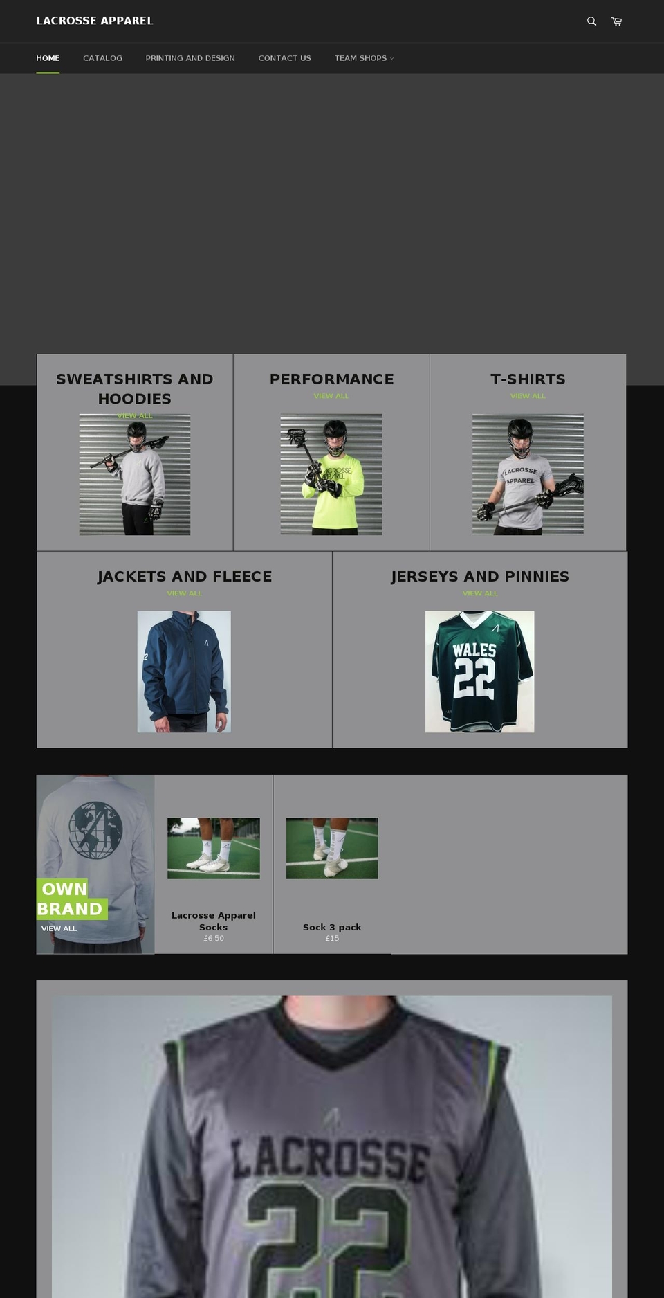 lacrosse-apparel.com shopify website screenshot