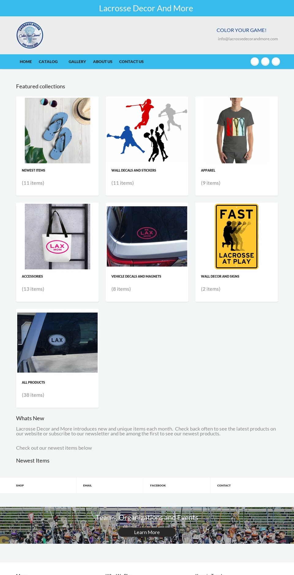 lacrossedecorandmore.com shopify website screenshot