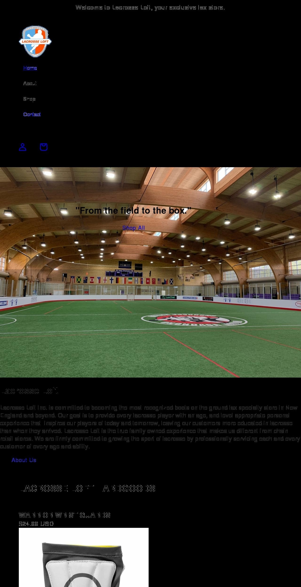 lacrosseloft.com shopify website screenshot