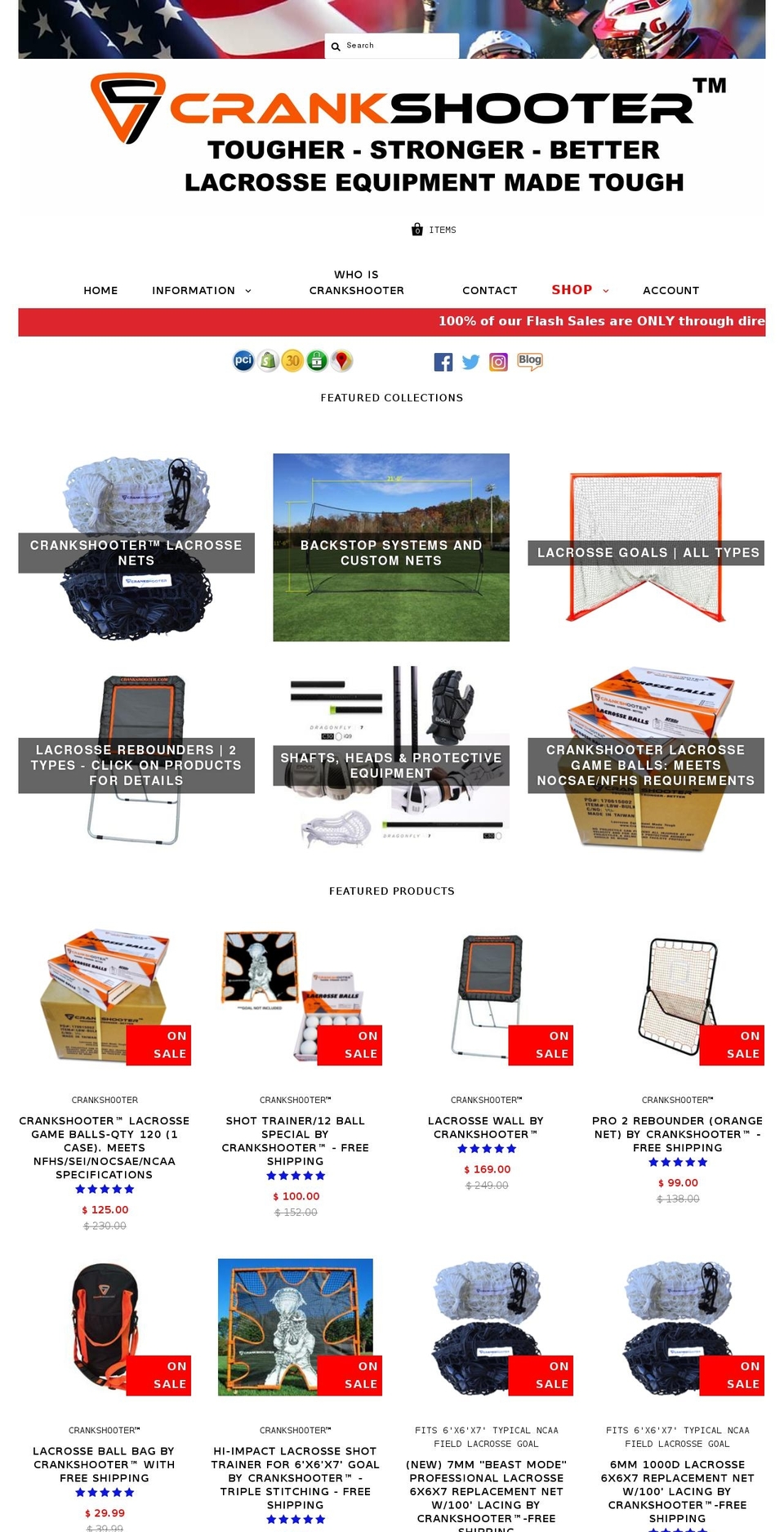Optimized Pacific Working Shopify theme site example lacrossenetstore.com