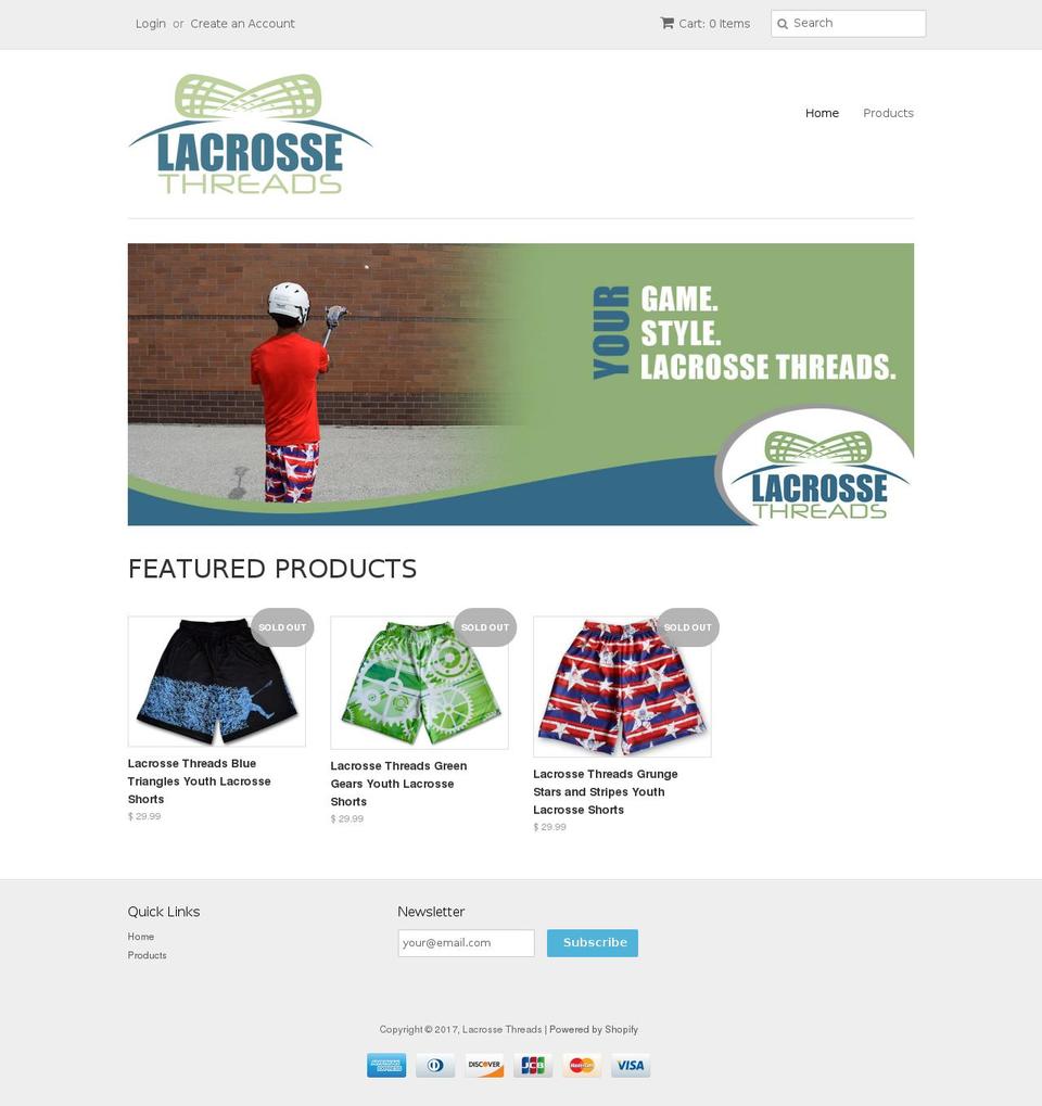 lacrossethreads.com shopify website screenshot