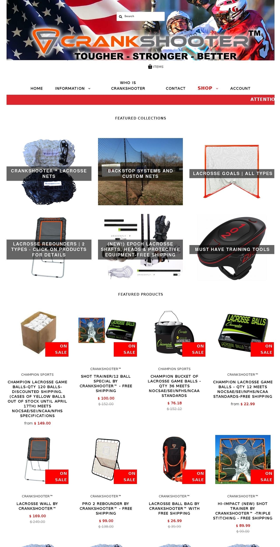 lacrosseuniversityonline.com shopify website screenshot