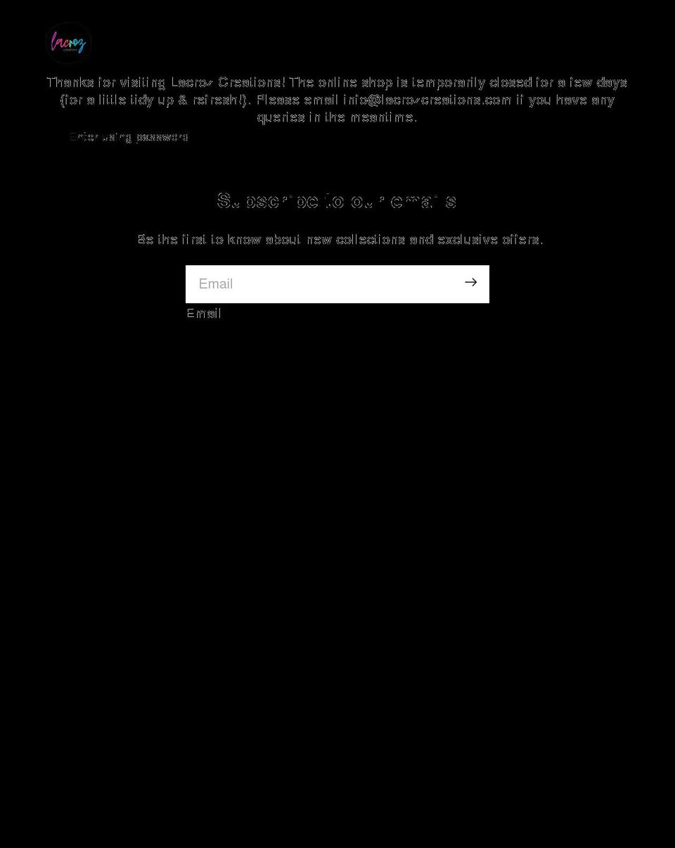 lacrozcreations.com shopify website screenshot