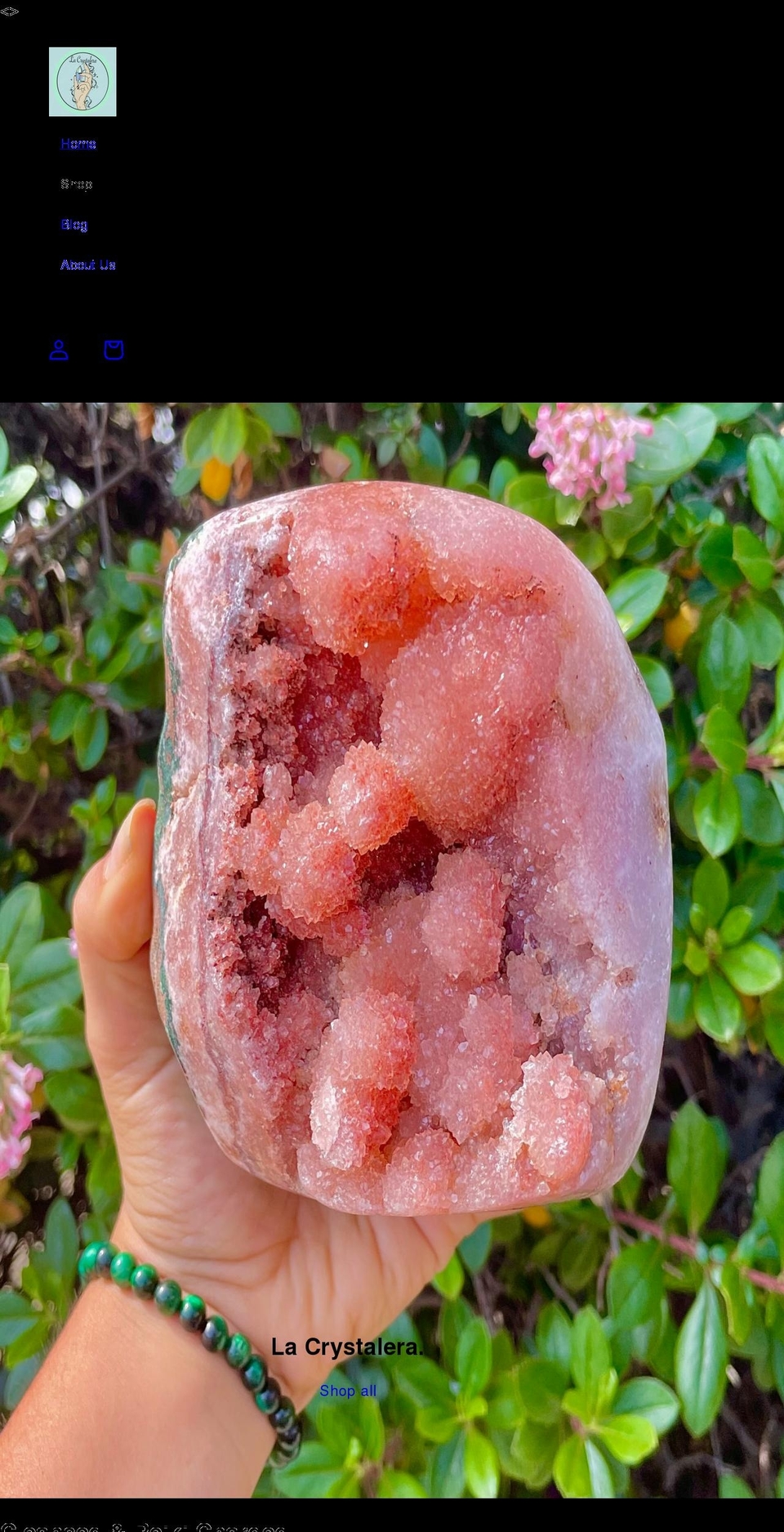 lacrystalera.com shopify website screenshot