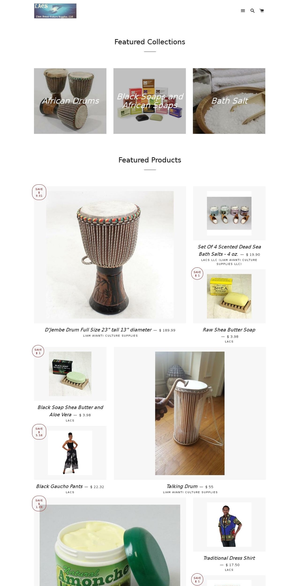 lacsorganic.com shopify website screenshot