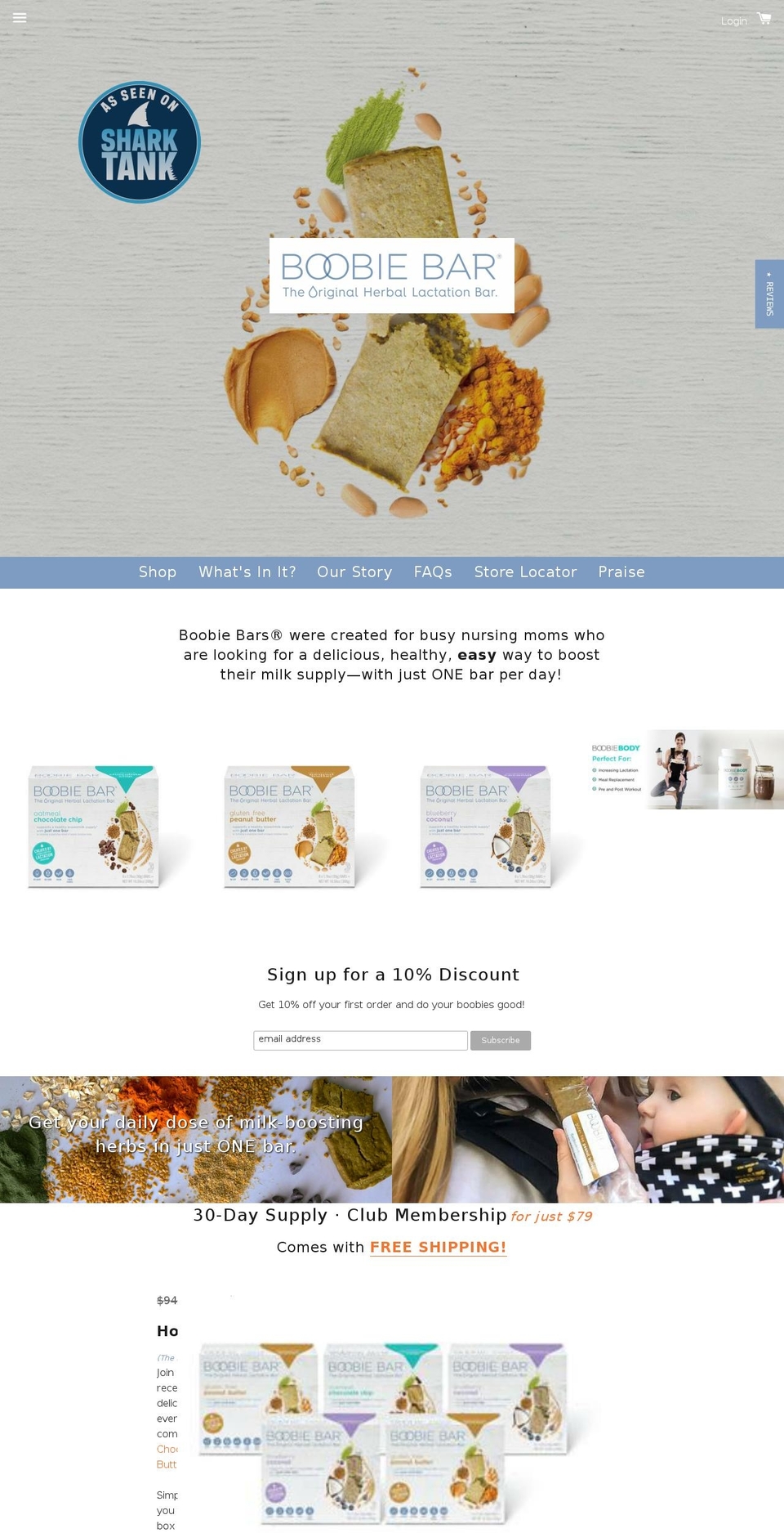 Boobie Bars v1.3 Google Adwords Shopify theme site example lactationbar.com