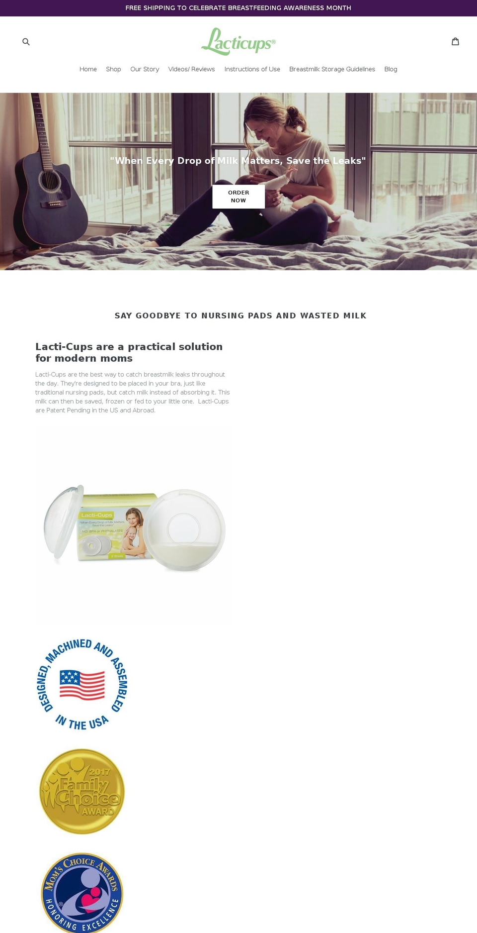 lacti-cups.com shopify website screenshot