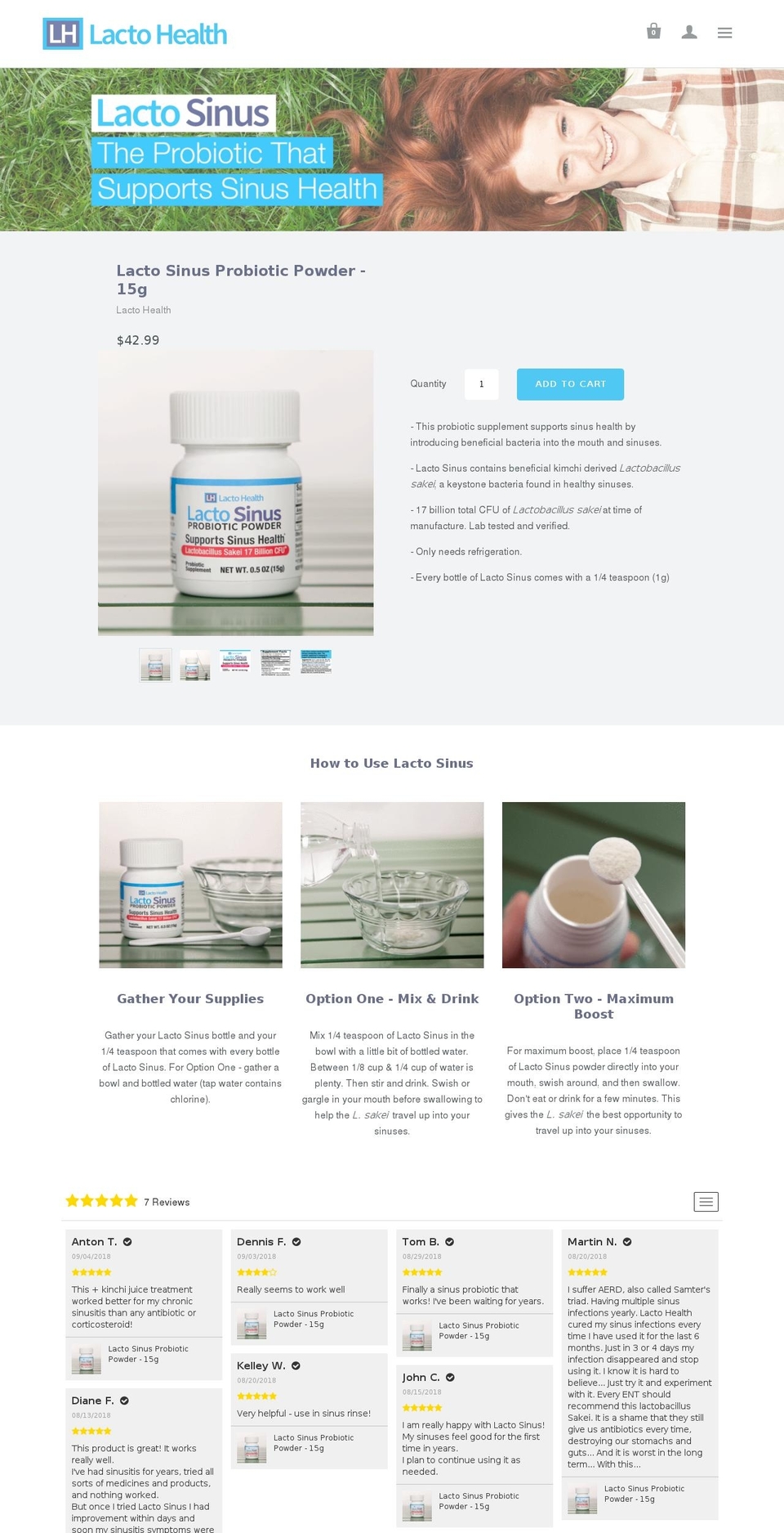lactohealth.com — Shopify storefront screenshot