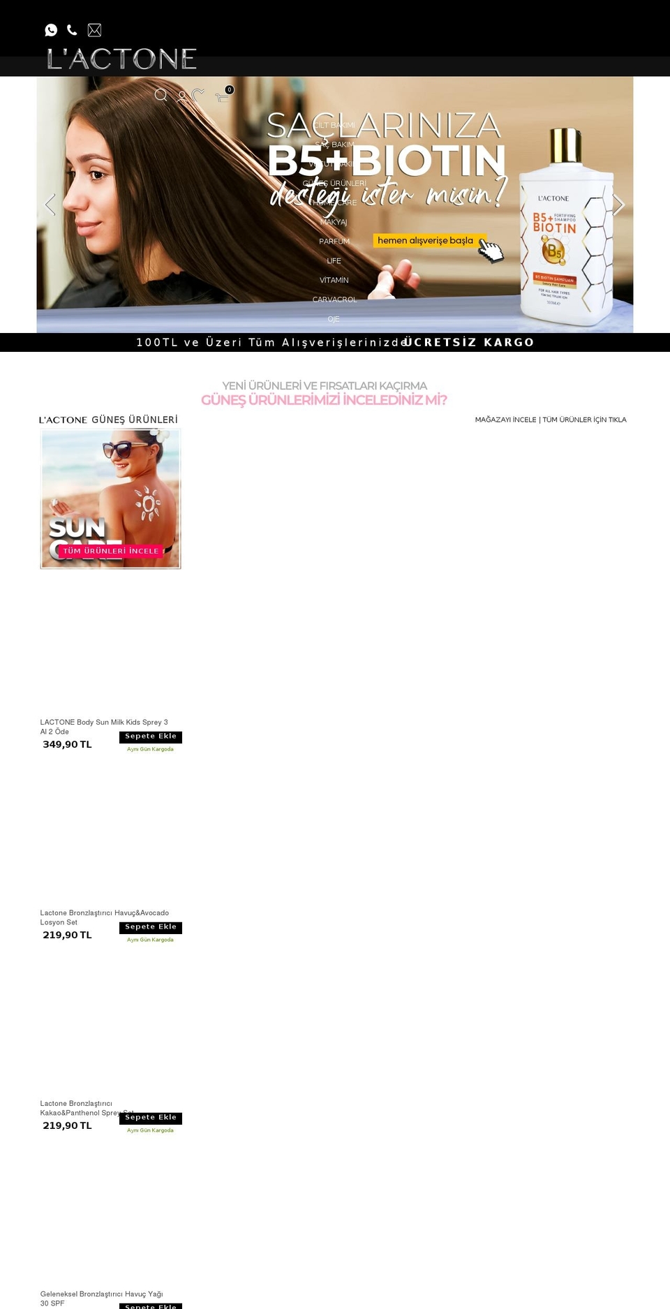 lactone.com.tr shopify website screenshot