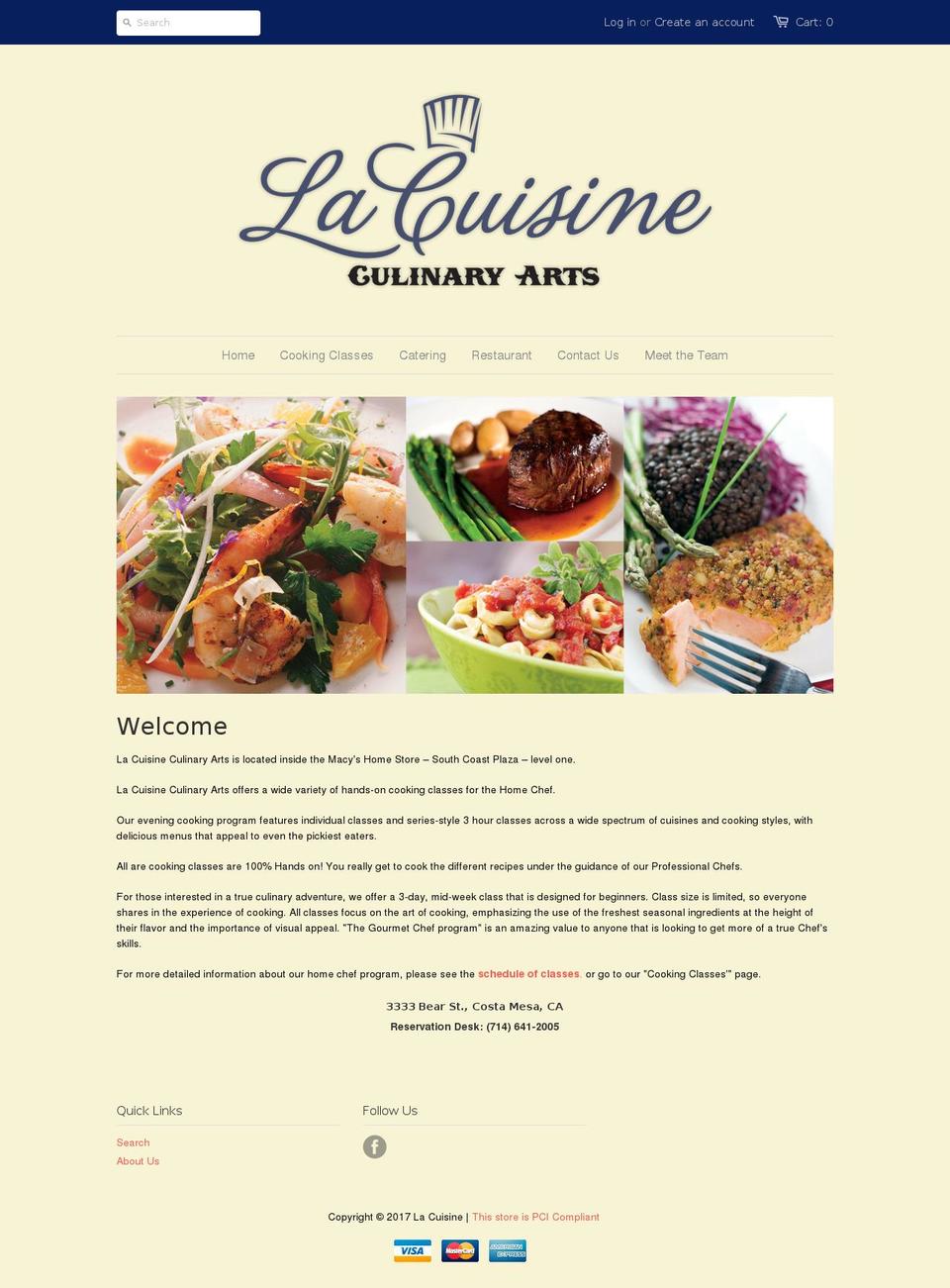 lacuisineculinary.com shopify website screenshot