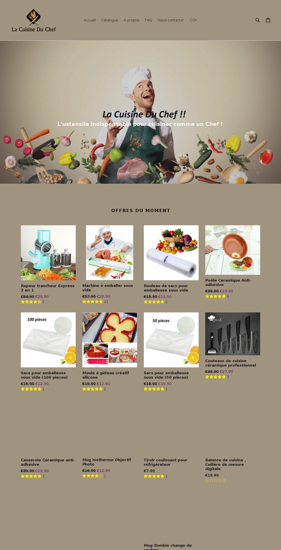 lacuisineduchef.fr shopify website screenshot