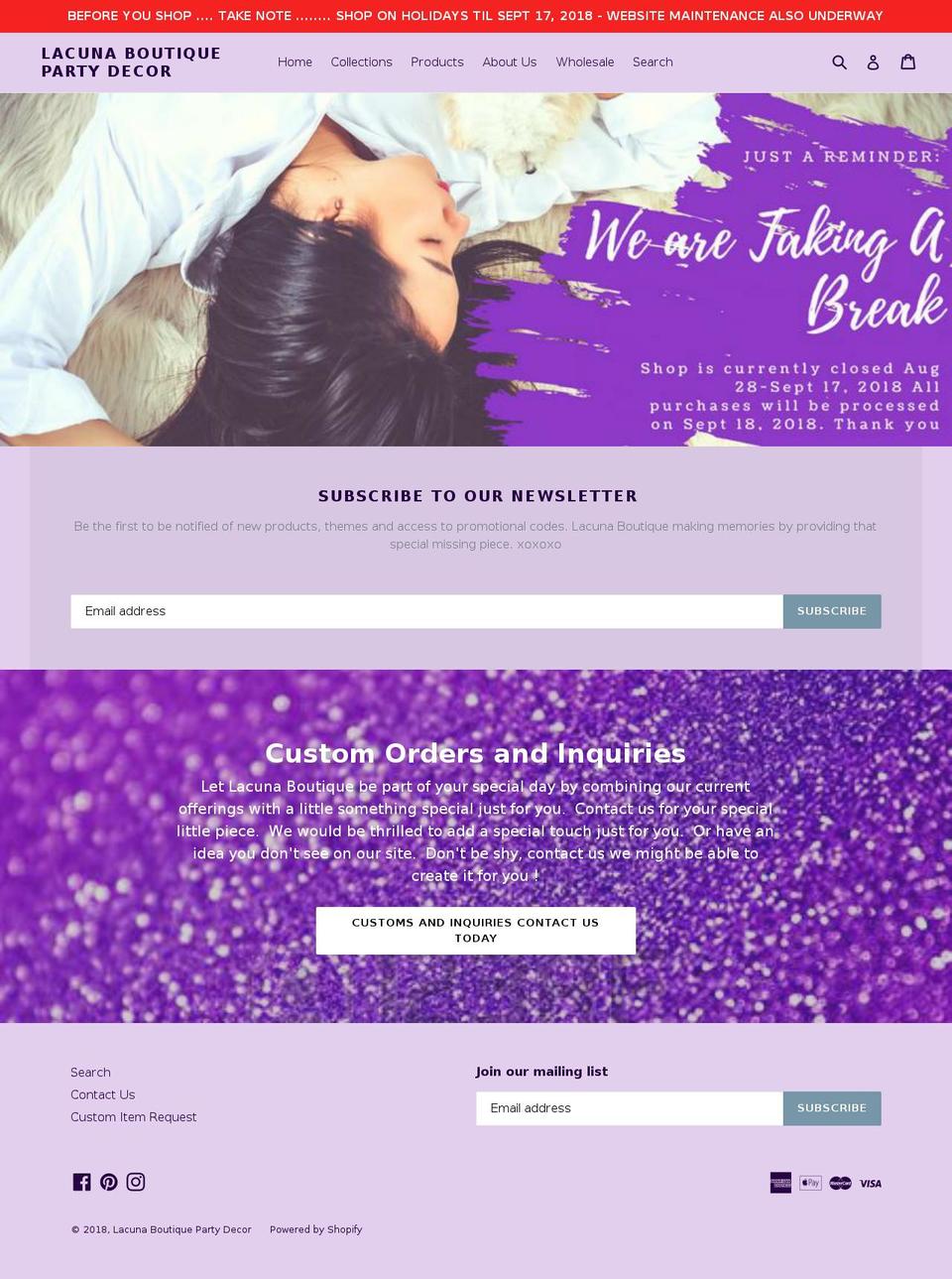 lacunaboutique.com — Shopify storefront screenshot