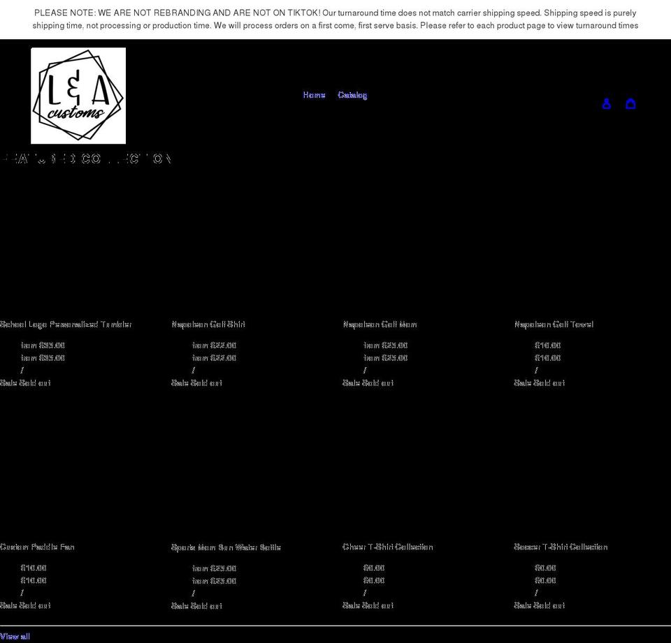 lacustoms.net shopify website screenshot