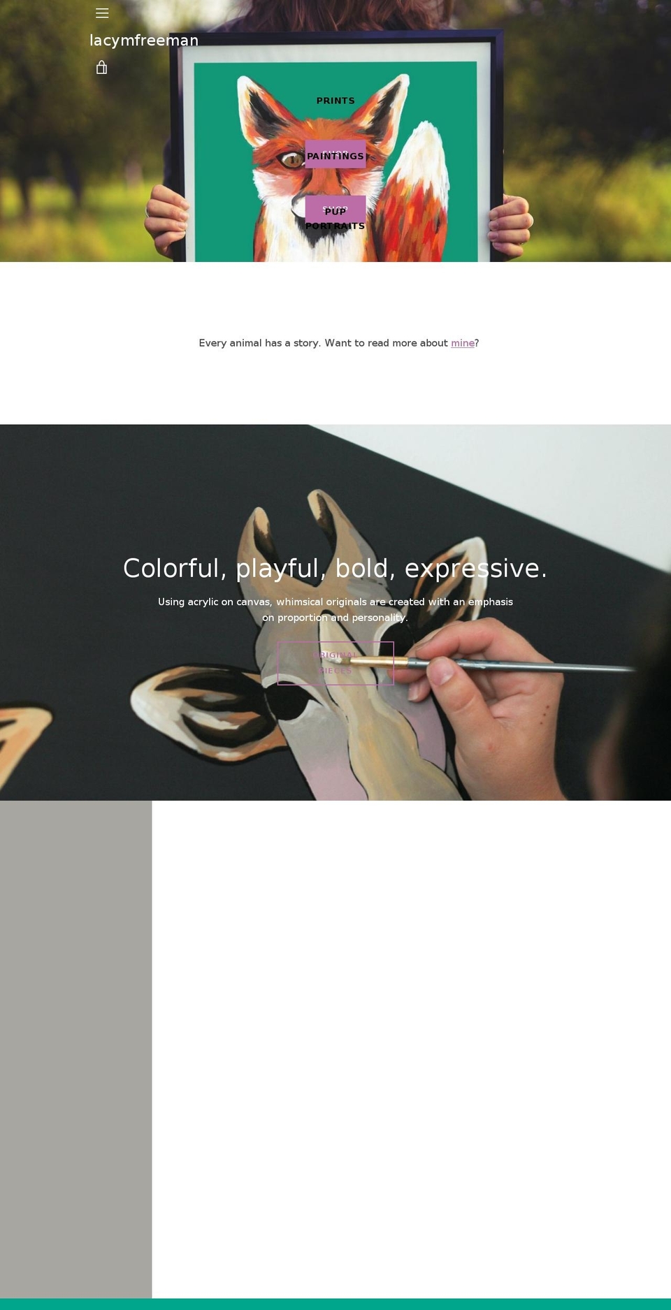 lacymfreeman.com shopify website screenshot