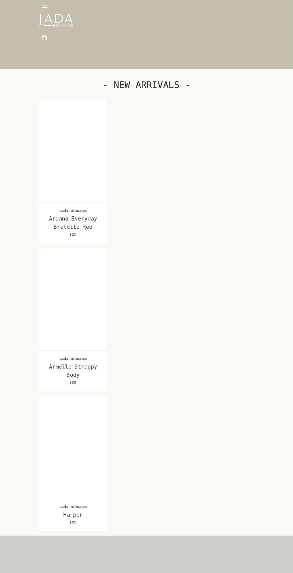 ladaintimates.com shopify website screenshot