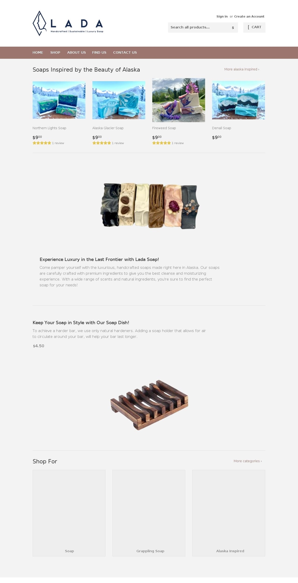 ladasoap.com shopify website screenshot