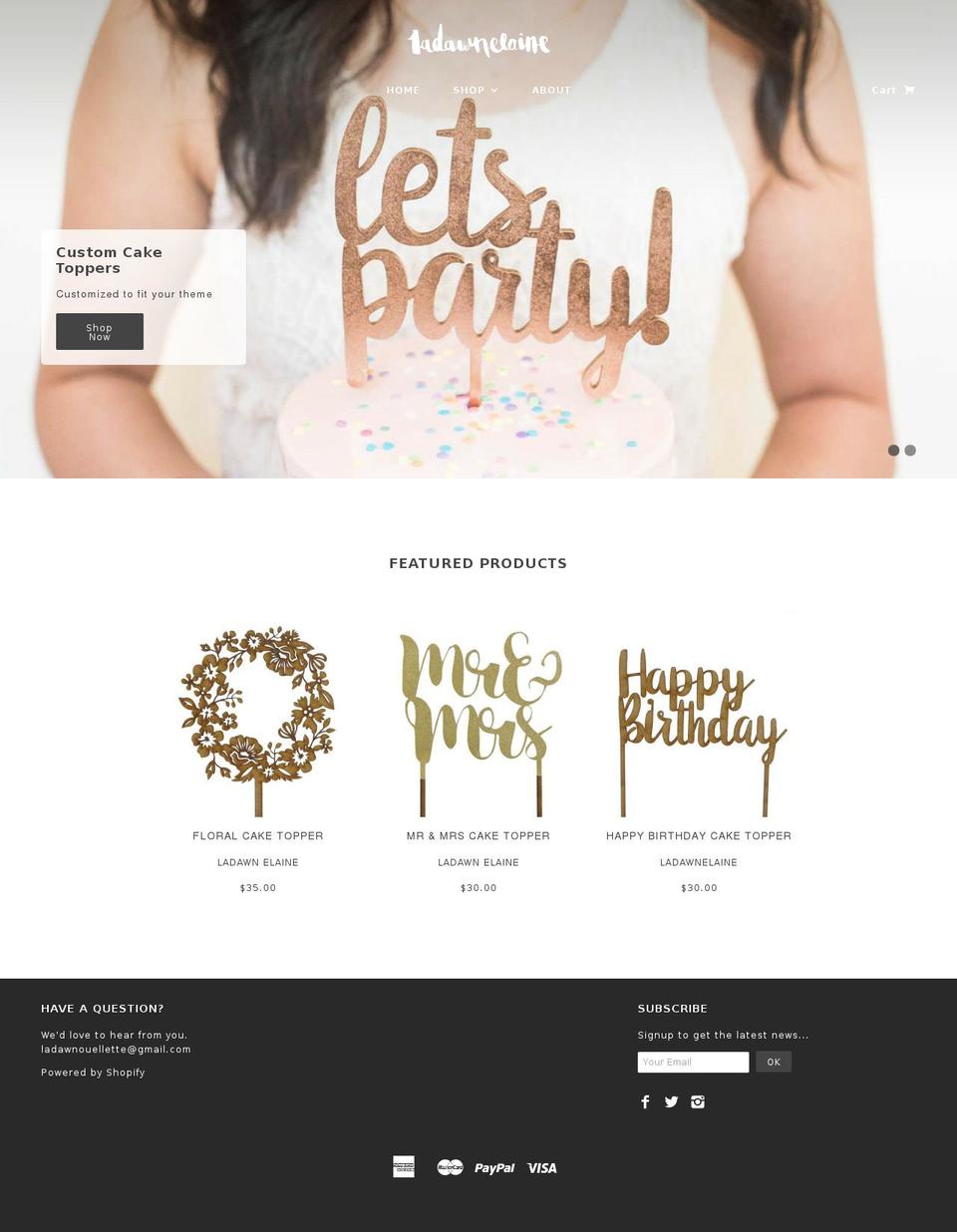 ladawnelaine.com shopify website screenshot