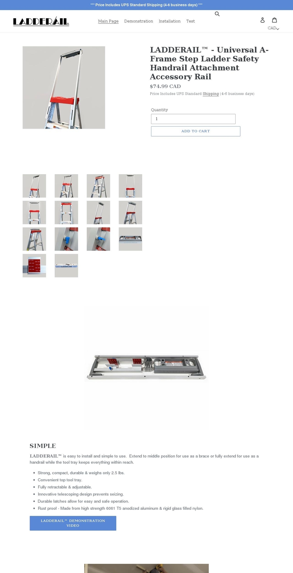 ladderail.com shopify website screenshot