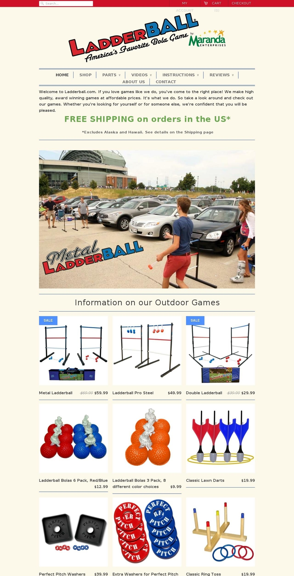 ladderball.net shopify website screenshot