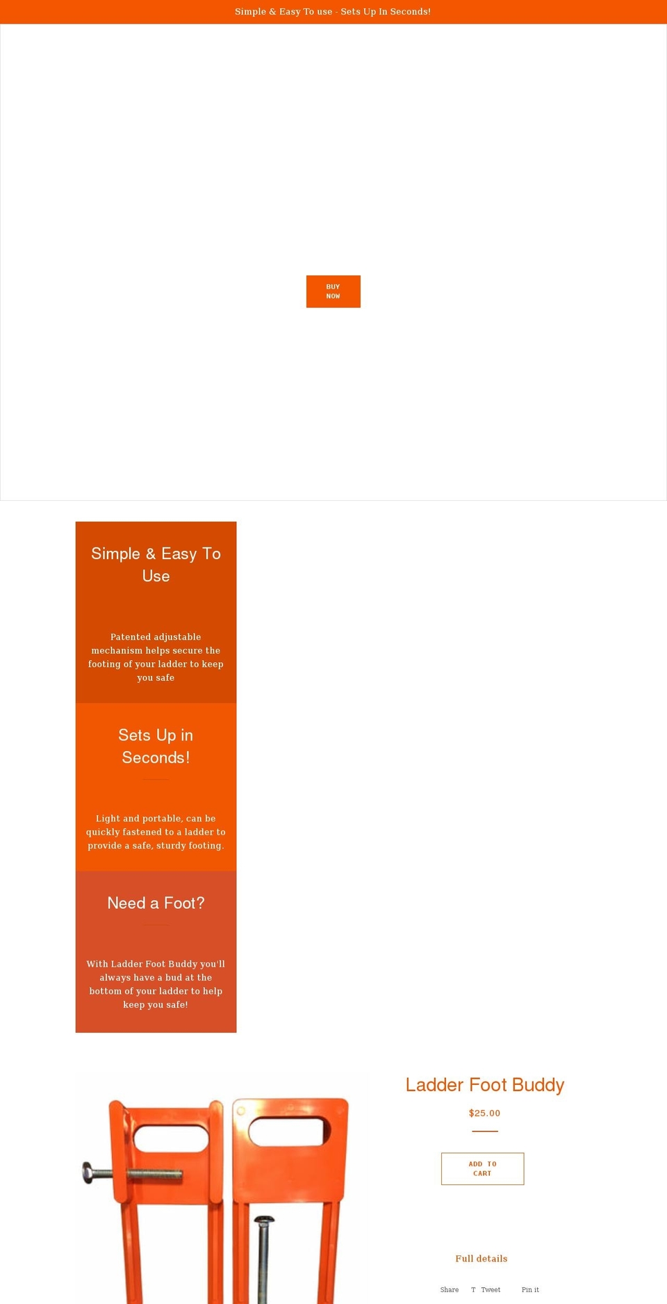 ladderfootbuddy.com shopify website screenshot