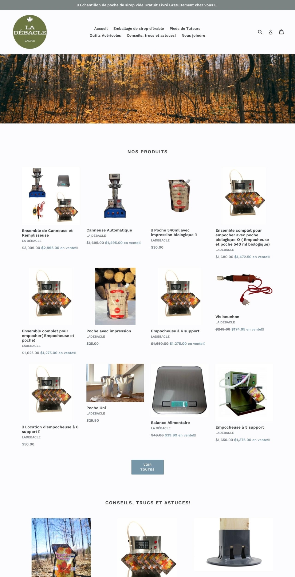 ladebaclevaleur.com — Shopify storefront screenshot