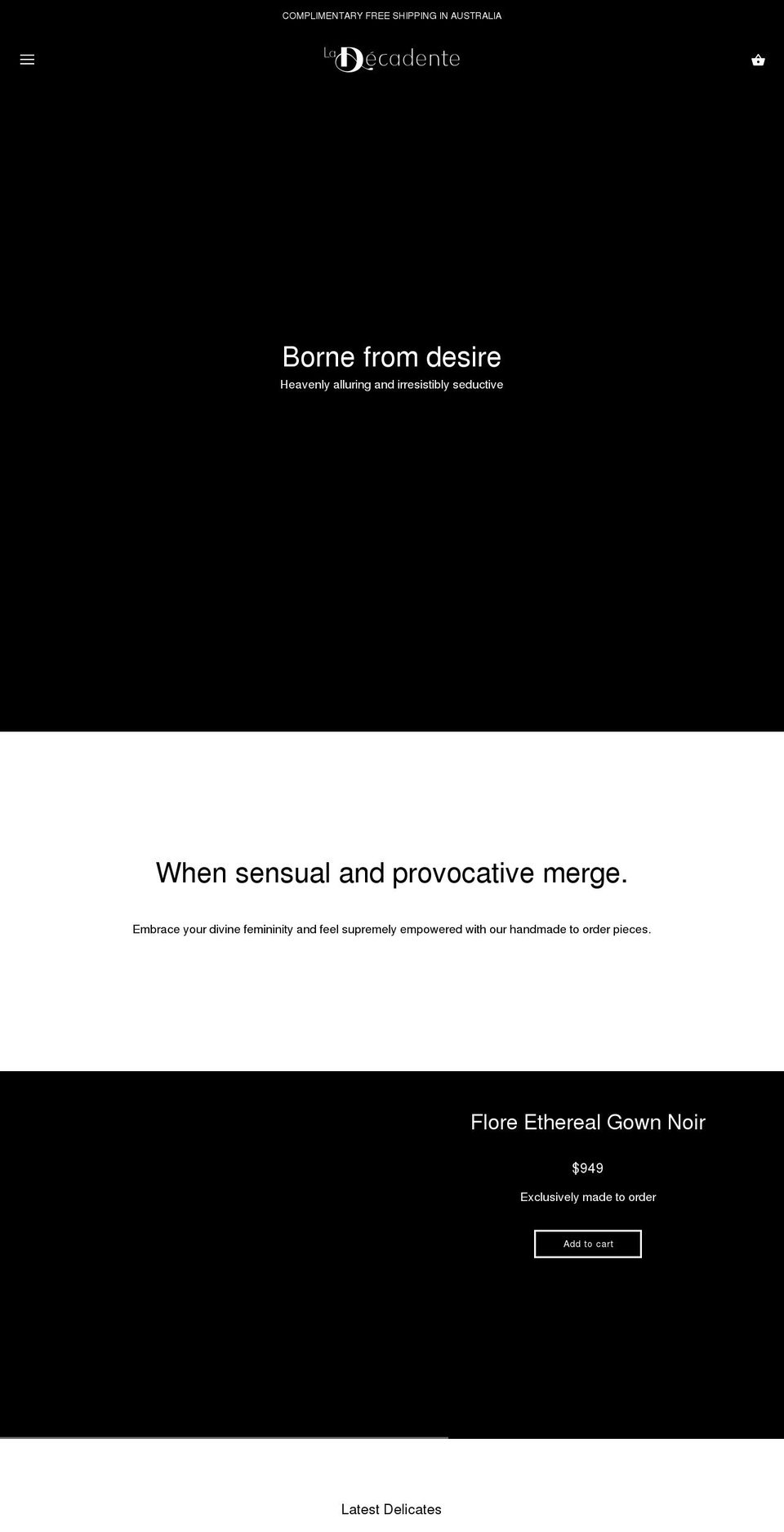 ladecadente.com shopify website screenshot