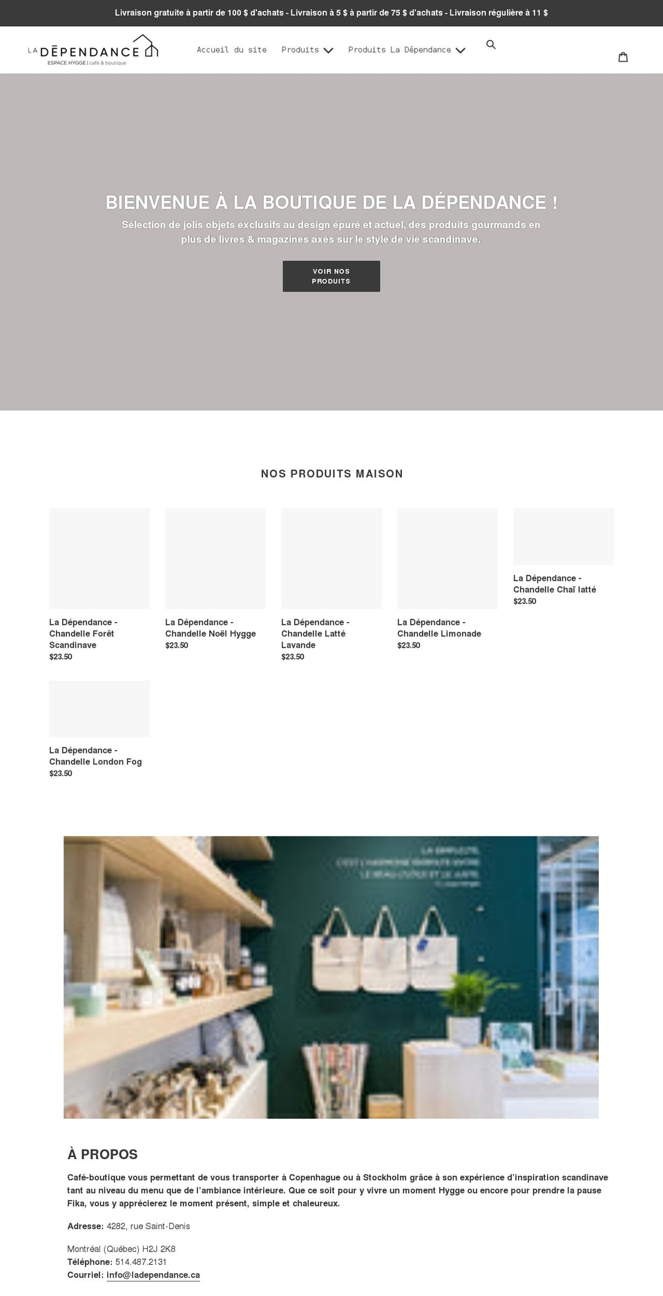 ladependance.myshopify.com shopify website screenshot