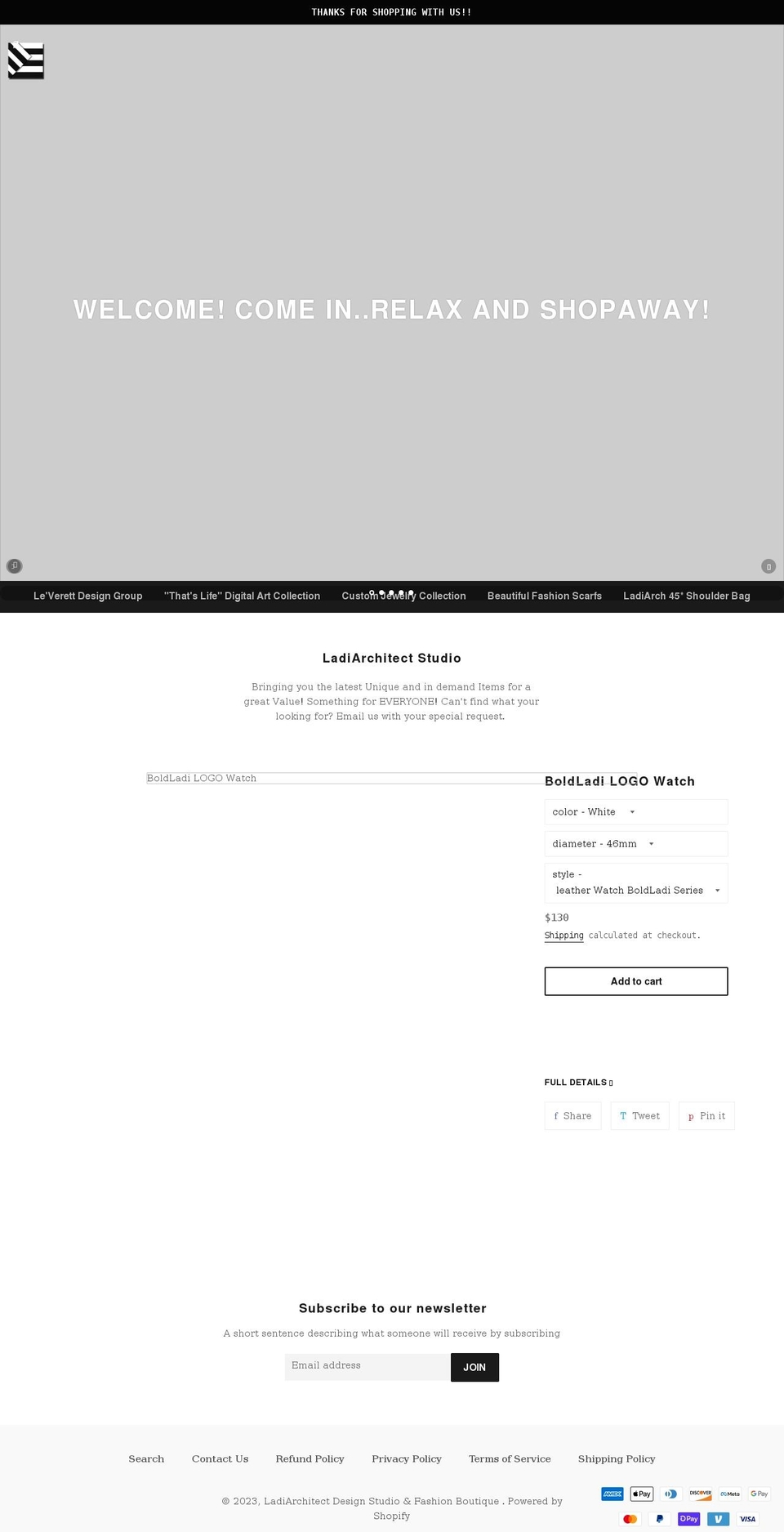 ladiarchitect.com shopify website screenshot