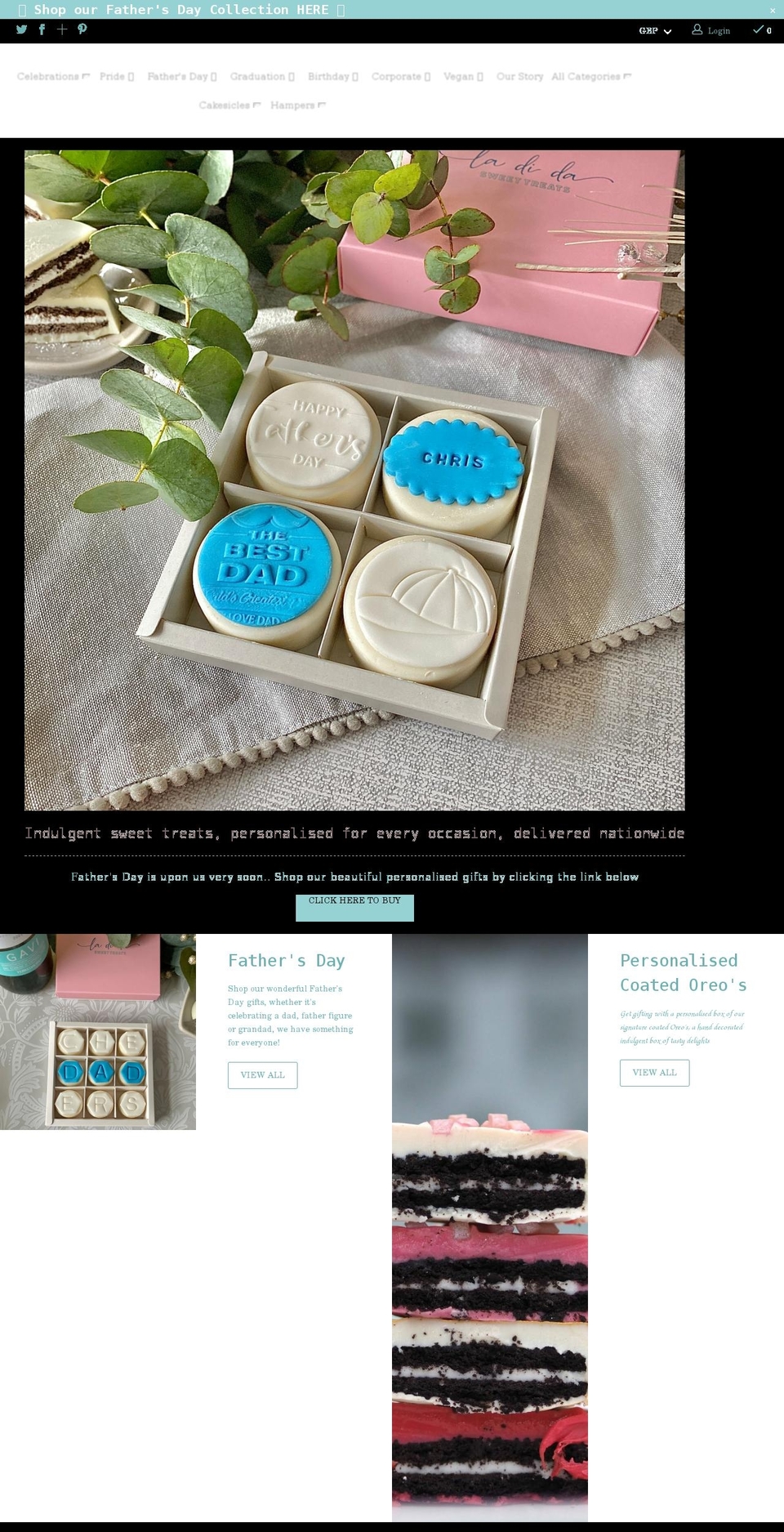 ladidasweettreats.com shopify website screenshot