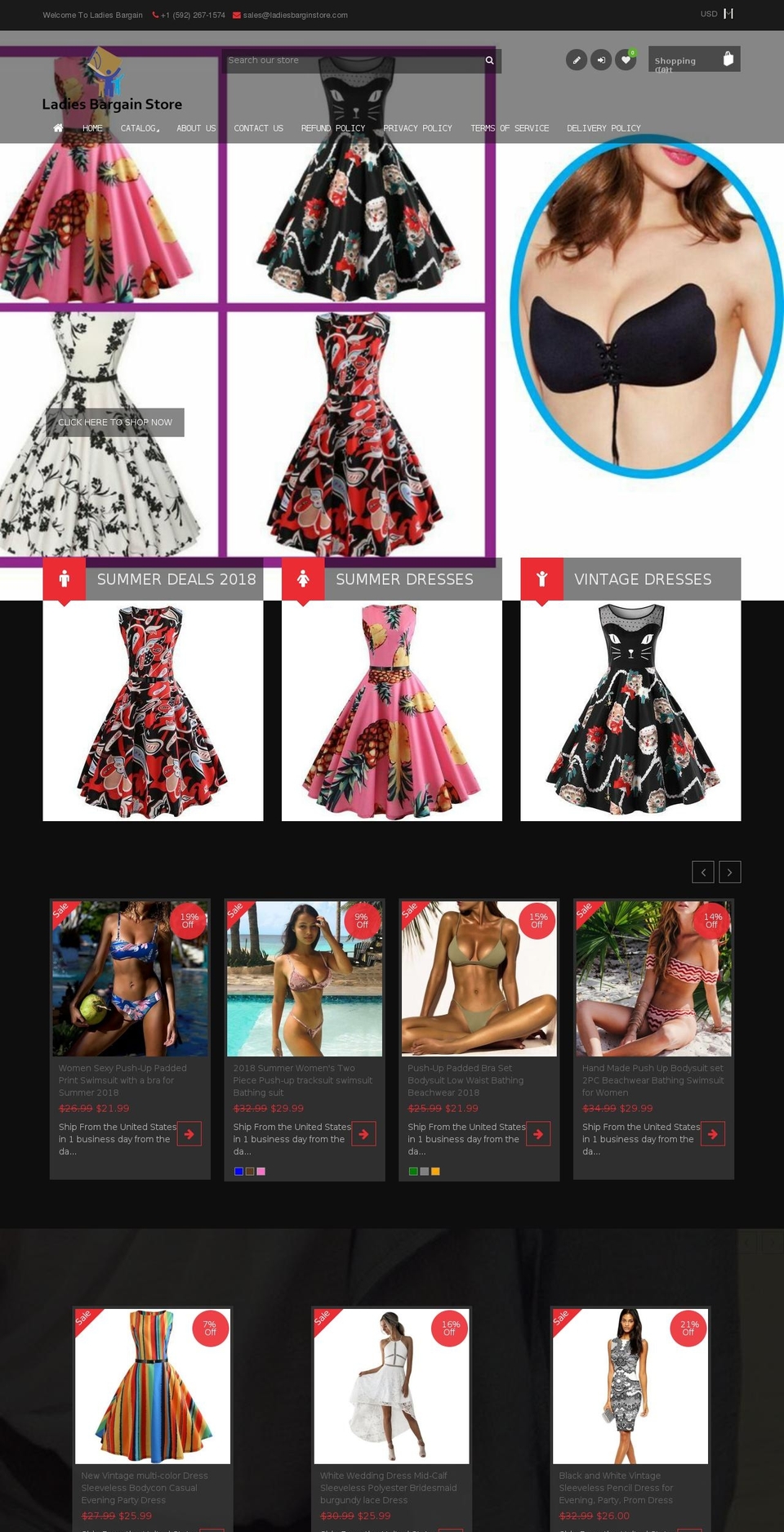 ladiesbarginstore.com — Shopify storefront screenshot